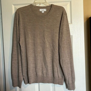 Meraki men’s tan 100% merino wool crew neck sweater size XL